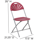 Flash Furniture LE-L-4-BUR-GG Folding Chair w/ Burgundy Plastic Back & Seat - Steel Frame, White thumbnail 2