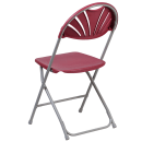 Flash Furniture LE-L-4-BUR-GG Folding Chair w/ Burgundy Plastic Back & Seat - Steel Frame, White thumbnail 4