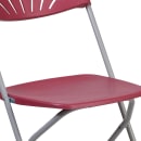 Flash Furniture LE-L-4-BUR-GG Folding Chair w/ Burgundy Plastic Back & Seat - Steel Frame, White thumbnail 7