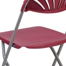 Flash Furniture LE-L-4-BUR-GG Folding Chair w/ Burgundy Plastic Back & Seat - Steel Frame, White thumbnail 8