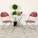 Flash Furniture LE-L-4-BUR-GG Folding Chair w/ Burgundy Plastic Back & Seat - Steel Frame, White thumbnail 9