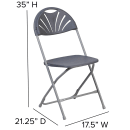 Flash Furniture LE-L-4-CH-GG Folding Chair w/ Charcoal Plastic Back & Seat - Steel Frame, White thumbnail 2