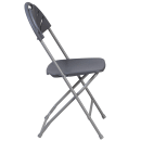 Flash Furniture LE-L-4-CH-GG Folding Chair w/ Charcoal Plastic Back & Seat - Steel Frame, White thumbnail 3