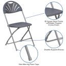 Flash Furniture LE-L-4-CH-GG Folding Chair w/ Charcoal Plastic Back & Seat - Steel Frame, White thumbnail 6