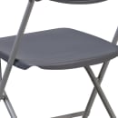 Flash Furniture LE-L-4-CH-GG Folding Chair w/ Charcoal Plastic Back & Seat - Steel Frame, White thumbnail 8