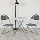 Flash Furniture LE-L-4-CH-GG Folding Chair w/ Charcoal Plastic Back & Seat - Steel Frame, White thumbnail 9
