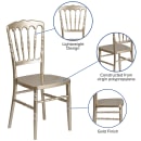 Flash Furniture LE-L-MON-GD-GG Stacking Napoleon Chair - Polypropylene, Gold thumbnail 6