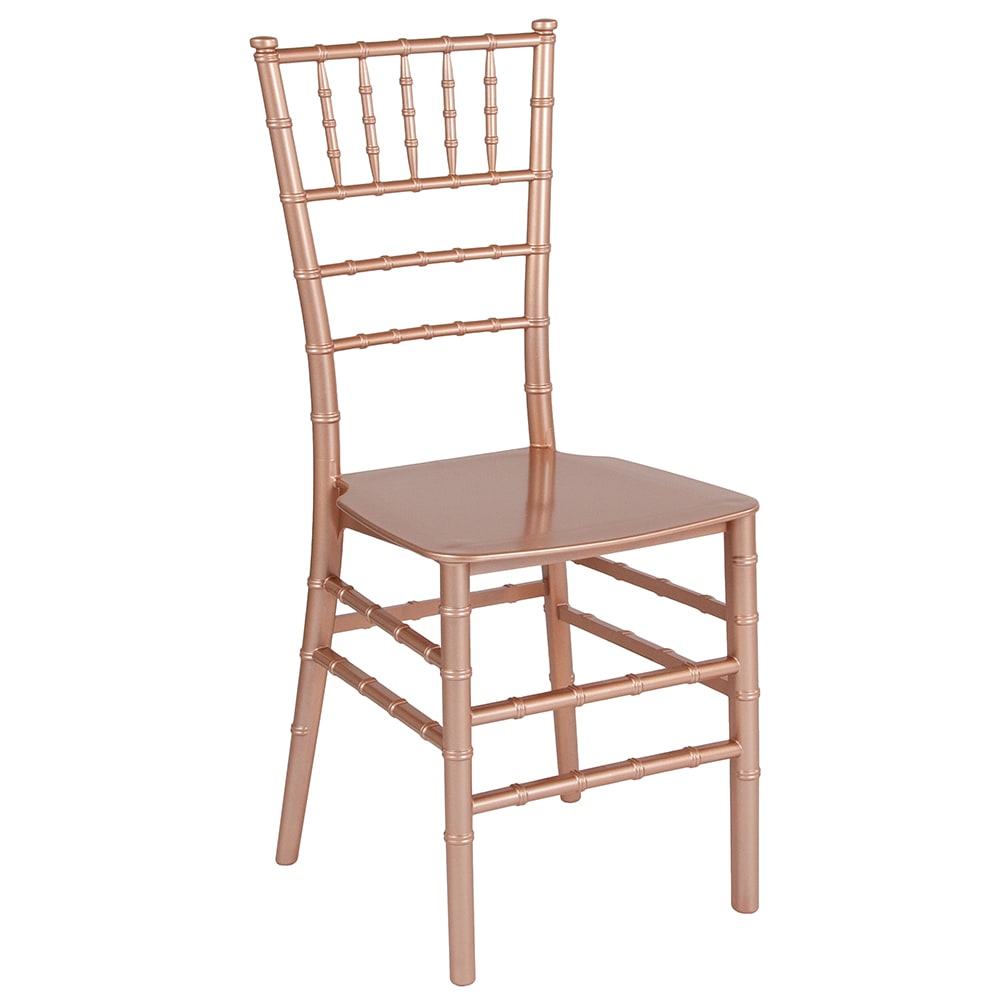 Flash Furniture LE-ROSE-M-GG Stacking Chiavari Chair - Polycarbonate, Rose Gold