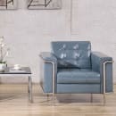 Flash Furniture ZB-LESLEY-8090-CHAIR-GY-GG Reception Chair w/ Gray LeatherSoft Upholstery & Stainless Legs thumbnail 3