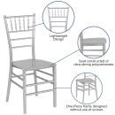 Flash Furniture LE-SILVER-M-GG Stacking Chiavari Chair - Polycarbonate, Silver thumbnail 6