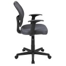 Flash Furniture LF-118P-T-GY-GG Swivel Office Chair w/ Gray Mesh Back & Padded Seat - Black Base w/ Casters thumbnail 3