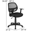 Flash Furniture LF-W-118A-BK-GG Swivel Task Chair w/ Mid Back - Black Mesh Back & Seat thumbnail 2