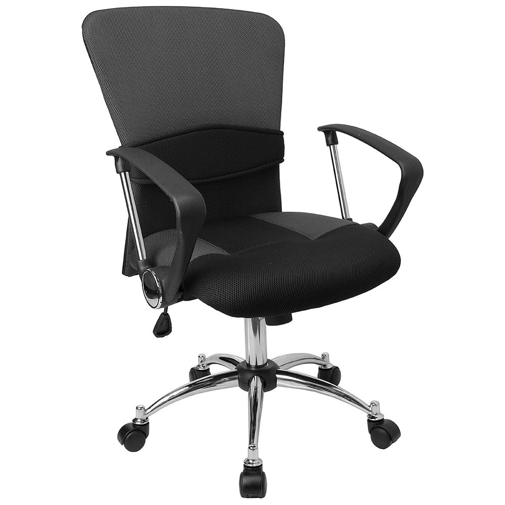 Flash Furniture LF-W23-GREY-GG Swivel Task Chair w/ Mid Back - Gray Mesh Back & Seat
