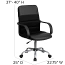 Flash Furniture LF-W-61B-2-GG Swivel Task Chair w/ Mid Back - Black Mesh Back & Seat thumbnail 2