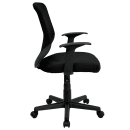 Flash Furniture LF-W-95A-BK-GG Swivel Task Chair w/ Mid Back - Black Mesh Back & Seat thumbnail 3