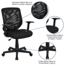 Flash Furniture LF-W-95A-BK-GG Swivel Task Chair w/ Mid Back - Black Mesh Back & Seat thumbnail 6
