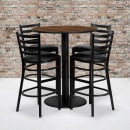 Flash Furniture MD-0011-GG 36" Round Bar Height Table w/ (4) Bar Stool Set - Walnut Laminate Top, Steel Base thumbnail 3