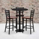 Flash Furniture MD-0013-GG 30" Round Bar Height Table w/ (4) Bar Stool Set - Black Laminate Top, Steel Base thumbnail 3