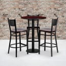 Flash Furniture MD-0017-GG 30" Square Bar Height Table w/ (3) Bar Stool Set - Mahogany Laminate Top, Steel Base thumbnail 2