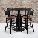 Flash Furniture MD-0018-GG 36" Round Bar Height Table w/ (4) Bar Stool Set - Black Laminate Top, Steel Base thumbnail 2