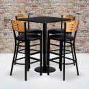 Flash Furniture MD-0019-GG 30" Square Bar Height Table w/ (4) Bar Stool Set - Black Laminate Top, Steel Base thumbnail 3