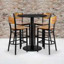 Flash Furniture MD-0020-GG 36" Round Bar Height Table w/ (4) Bar Stool Set - Black Laminate Top, Steel Base thumbnail 2