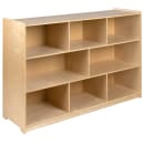 Flash Furniture MK-STRG002-GG 8 Section Classroom Storage Cabinet - 48"W x 15"D x 36"H, Wood, Natural Finish thumbnail 4