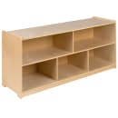 Flash Furniture MK-STRG006-GG 5 Section Classroom Storage Cabinet - 48"W x 15"D x 24"H, Wood, Natural Finish thumbnail 2