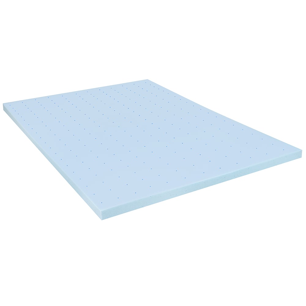 Flash Furniture MR-M35-3-F-GG 3" Full Size Cooling Memory Foam Mattress Topper, Blue
