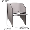 Flash Furniture MT-M6201-GY-GG Starter Study Carrel w / Pull Out Keyboard Tray - Nebula Gray Laminate Surface thumbnail 2