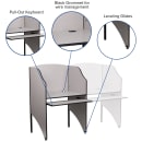 Flash Furniture MT-M6201-GY-GG Starter Study Carrel w / Pull Out Keyboard Tray - Nebula Gray Laminate Surface thumbnail 3