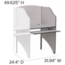 Flash Furniture MT-M6202-GY-ADD-GG Add On Starter Study Carrel w / Pull Out Keyboard Tray - Nebula Gray Laminate Surface thumbnail 2