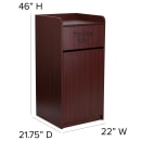 Flash Furniture MT-M8520-TRA-MAH-GG 36 gal Indoor Decorative Trash Can - Wood, Mahogany Melamine Finish thumbnail 2