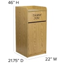 Flash Furniture MT-M8520-TRA-OAK-GG 36 gal Indoor Decorative Trash Can - Wood, Oak Melamine Finish thumbnail 2