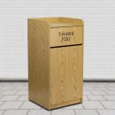 Flash Furniture MT-M8520-TRA-OAK-GG 36 gal Indoor Decorative Trash Can - Wood, Oak Melamine Finish thumbnail 9