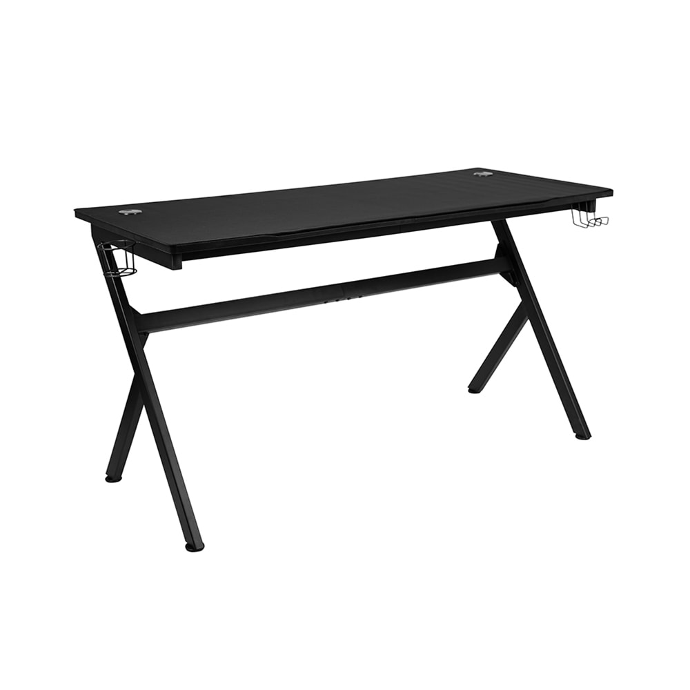 Flash Furniture NAN-TG-D1904L-GG Gaming Desk w/ Mouse Pad Top - White Laminate Top w/ White Metal Frame