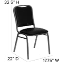 Flash Furniture NG-108-SV-BK-VYL-GG Stacking Banquet Chair w/ Black Vinyl Back & Seat - Steel Frame, Silver Vein thumbnail 2