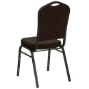 Flash Furniture NG-C01-BROWN-GV-GG Stacking Banquet Chair w/ Brown Patterned Fabric Back & Seat - Steel Frame, Gold Vein thumbnail 4