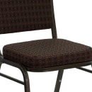 Flash Furniture NG-C01-BROWN-GV-GG Stacking Banquet Chair w/ Brown Patterned Fabric Back & Seat - Steel Frame, Gold Vein thumbnail 7