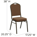 Flash Furniture NG-C01-COFFEE-GV-GG Stacking Banquet Chair w/ Coffee Fabric Back & Seat - Steel Frame, Gold Vein thumbnail 2