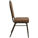 Flash Furniture NG-C01-COFFEE-GV-GG Stacking Banquet Chair w/ Coffee Fabric Back & Seat - Steel Frame, Gold Vein thumbnail 3