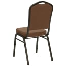 Flash Furniture NG-C01-COFFEE-GV-GG Stacking Banquet Chair w/ Coffee Fabric Back & Seat - Steel Frame, Gold Vein thumbnail 4