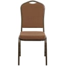 Flash Furniture NG-C01-COFFEE-GV-GG Stacking Banquet Chair w/ Coffee Fabric Back & Seat - Steel Frame, Gold Vein thumbnail 5