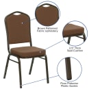 Flash Furniture NG-C01-COFFEE-GV-GG Stacking Banquet Chair w/ Coffee Fabric Back & Seat - Steel Frame, Gold Vein thumbnail 6
