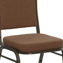 Flash Furniture NG-C01-COFFEE-GV-GG Stacking Banquet Chair w/ Coffee Fabric Back & Seat - Steel Frame, Gold Vein thumbnail 7
