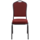 Flash Furniture NG-C01-HTS-2201-SV-GG Stacking Banquet Chair w/ Burgundy Patterned Fabric Back & Seat - Steel Frame, Silver Vein thumbnail 5