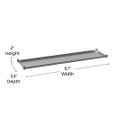 Flash Furniture NH-GU-3072-GG Undershelf for 30" x 72" Work Table, Galvanized Stainless Steel thumbnail 2
