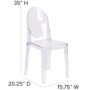 Flash Furniture OW-GHOSTBACK-18-GG Ghost Chair w/ Oval Back - Polycarbonate, Transparent Crystal thumbnail 2
