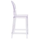 Flash Furniture OW-GHOSTBACK-24-GG Counter Stool w/ Oval Back & Plastic Seat, Transparent Crystal thumbnail 3