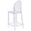 Flash Furniture OW-GHOSTBACK-24-GG Counter Stool w/ Oval Back & Plastic Seat, Transparent Crystal thumbnail 4